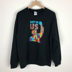 Bernie "Not Me, Us" Crewneck. Medium. Black.
